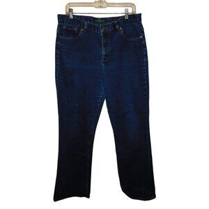LRL Lauren Jeans Co. Ralph Lauren Dark Wash Denim Jeans Size 14 High Rise Waist